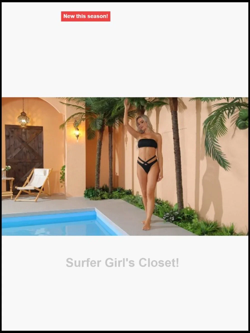 Bandeau Bikini Set Strapless Two Piece Cheeky Bottom Swimwear